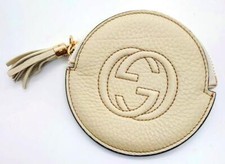 GUCCI Coin Case Soho Interlocking Round White 4.5 inch