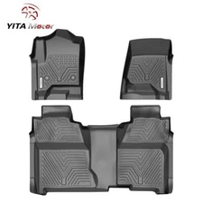 YITAMOTOR 3D Floor Mats for 2014-2018 Silverado Sierra 1500 Crew Cab All Weather