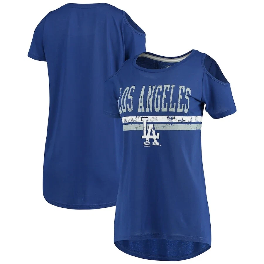 Los Angeles Dodgers Women's Cold Shoulder Scoopneck Tee - New With Tags! - Image 2 of 4