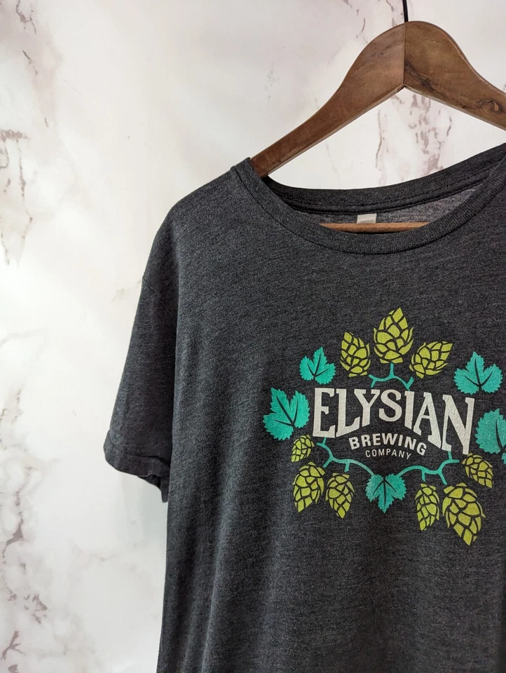 Elysian Brewing Shirt Mens Large Gray Seattle Beer Brewery Brew Tee Company - Image 2 of 4