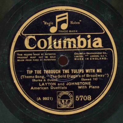 Layton and Johnstone - Tip Toe Through The Tulips With Me - Columbia 5708 