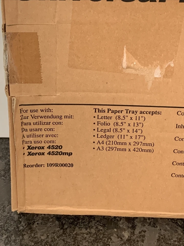 OEM Universal Xerox 4520 / 4520mp Desktop Laser Printer Paper Tray New in Box - Image 2 of 2
