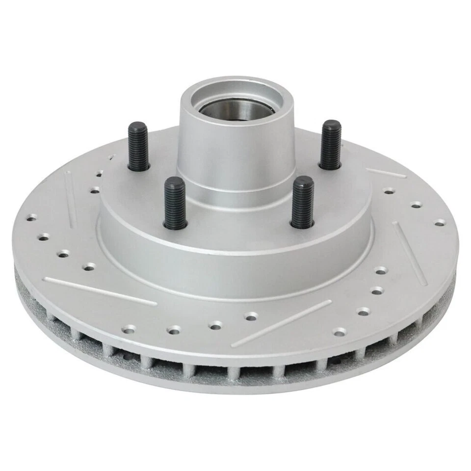 Nuevo par de rotor de freno delantero perforado y ranurado recubierto TRQ para Chevy GMC 1982-1995 Foto 4 de 4