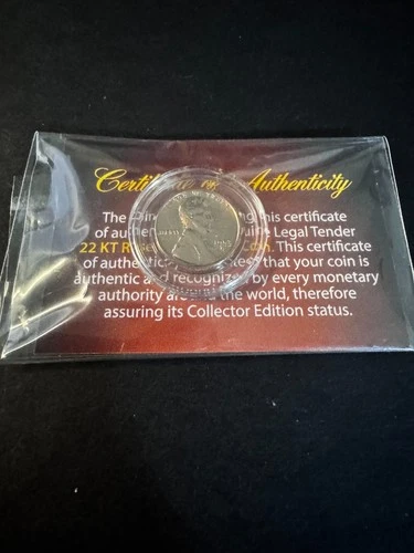 Rose Gold Plated Wheat Penny Brilliant Lincoln Cent w/ Certificate-Bulk Discount