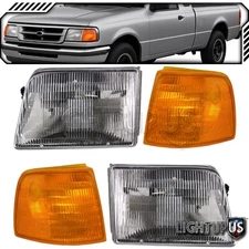 Combo 4-Piece Headlight Turn Signal Lights for FORD 93-97 RANGER