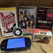 WORKS PSP 1000 Black Japanese Version REGION FREE w/ 4 Games & Charger