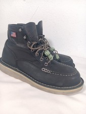 Danner Bull Run Moc Toe 6" Black Steel Toe Work Boots Mens 7 EE Made in USA