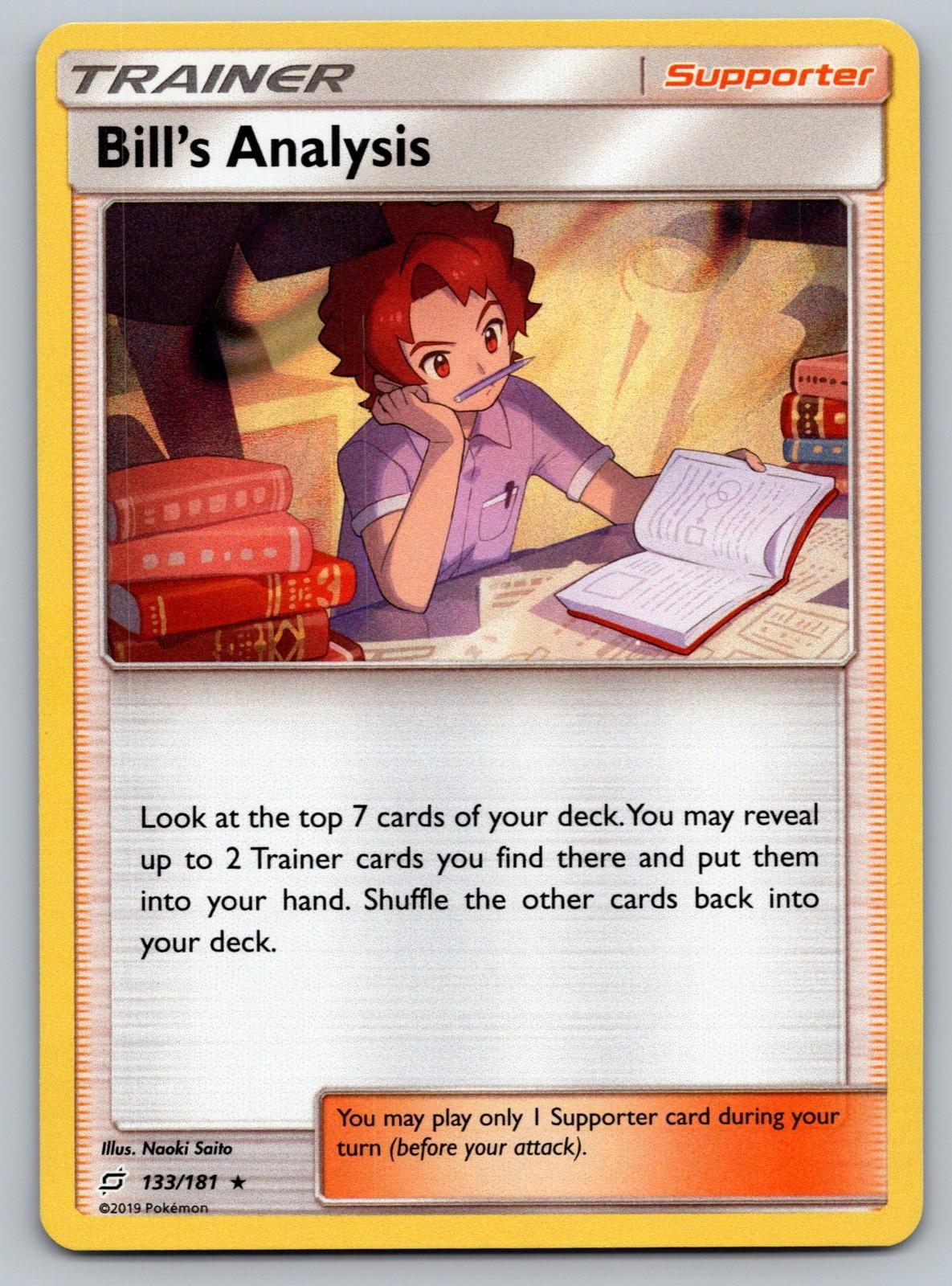 Bill's Analysis 133/181 Holo Rare Team Up Pokemon Lightly Played