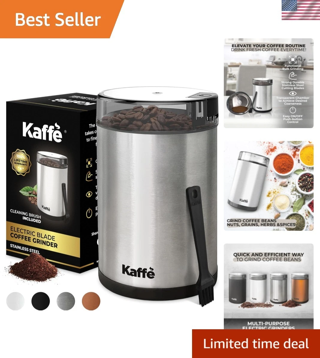 Kaffe Coffee Grinder Electric. Best Coffee Grinders for Home Use. 14 Cup Easy...
Opens in a new wind