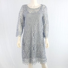 Phase Eight UK 16 Blue Lace Dress Crochet Overlay Lined Wedding Guest Occasion