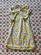 EUC Vintage 70s Carters Layette Yellow Bear Print Newborn Nightgown Unisex