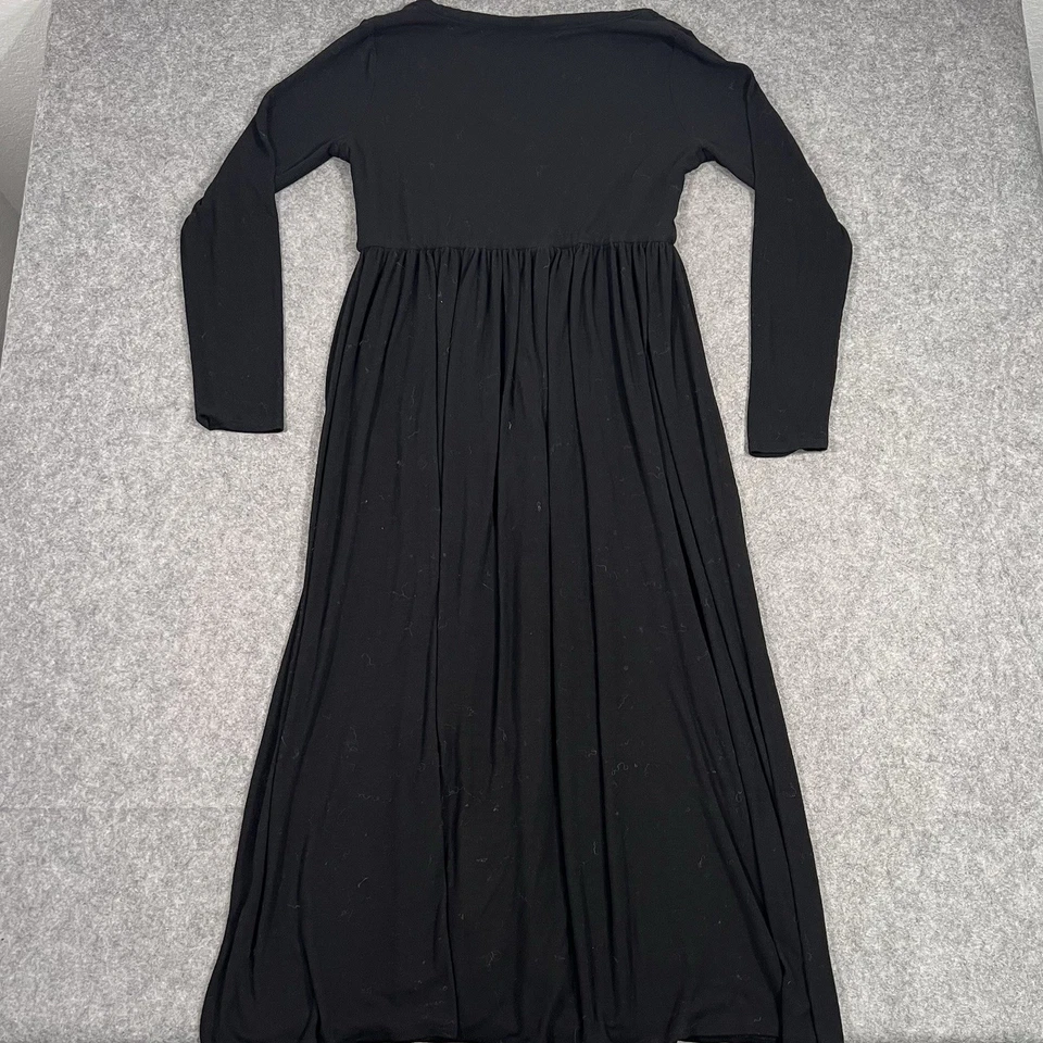 Hatch Collection The Softest Rib Nursing Maxi Dress Black Long Sleeve Size 3 - Image 3 of 4