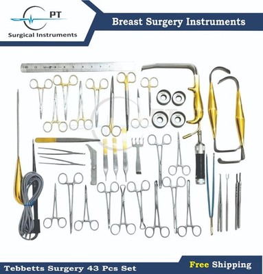 Tebbetts Breast Surgery Set 43 Pcs Plastic Surgery Surgical Kit Premium Quality