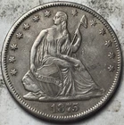 1875 50c Seated Liberty Half Dollar. Attractive Circulated Details, Cleaned