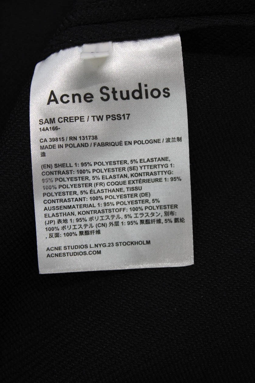 ACNE Studios abito donna senza maniche con zip nero bianco taglia 38