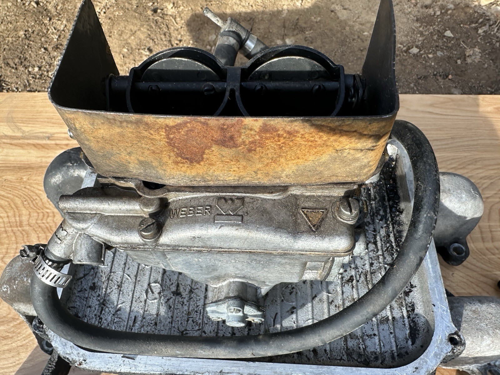 Maserati Biturbo Intake Manifold, Plenum, and Carburetor