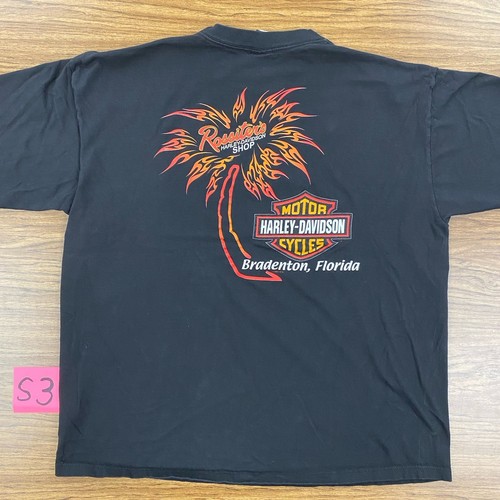Vintage Herren 2XL Harley T-Shirt Snake 00s Y2K Bradenton Lighting Bolts - Bild 9 von 9