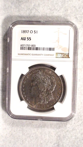 1897 O Morgan Silver Dollar NGC AU55 ABOUT UNCIRCULATED $1 Coin BUY IT NOW!
