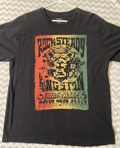 Old Navy Reggae - Rock Steady - Men's T-Shirt - Black with Logo Size: XL