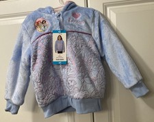 NWT Disney Princess Kids Girls Plush Sherpa Lined Hoodie Cozy  Zip-Up Size 4