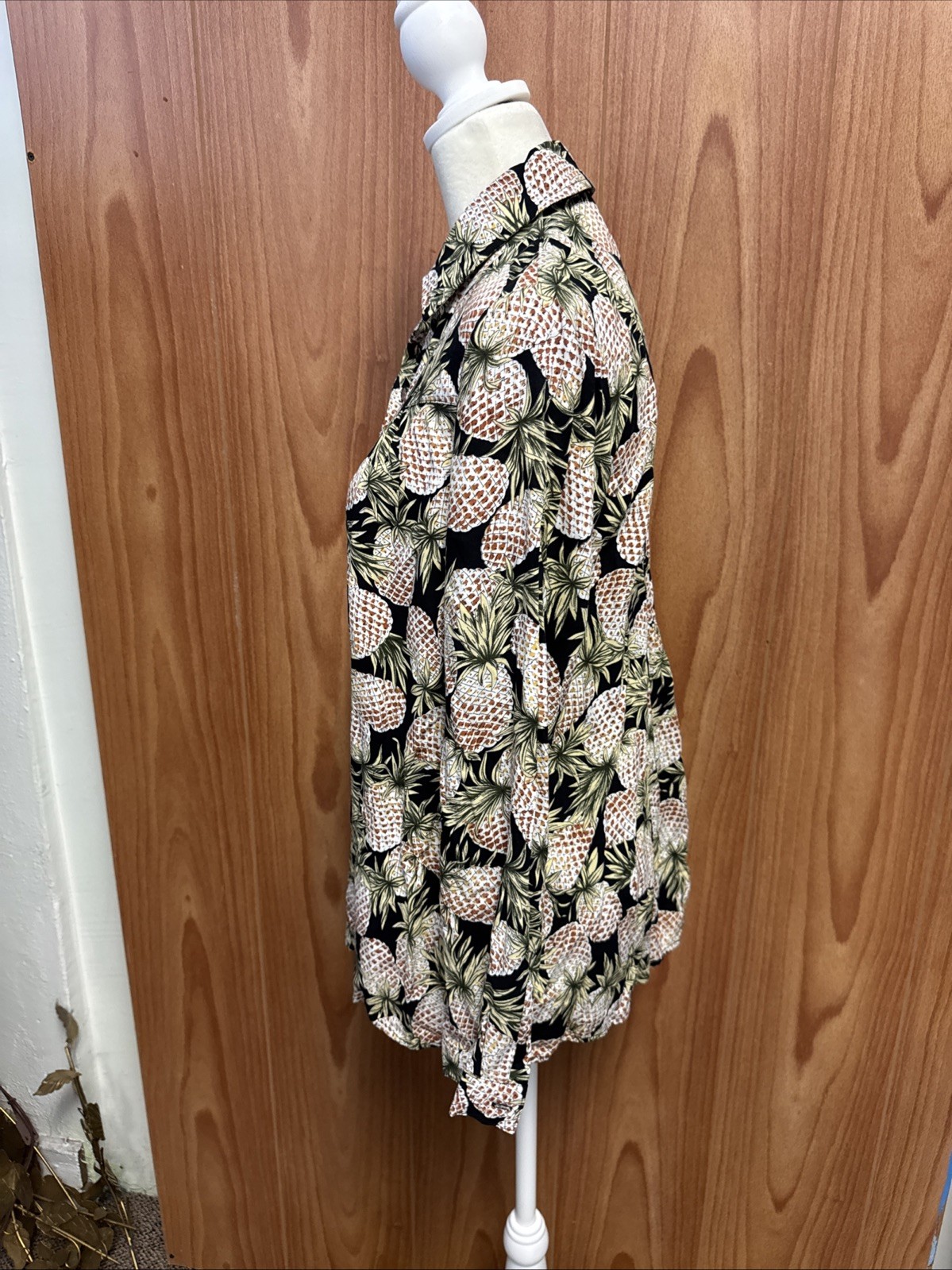 Entro Pineapple Pattern Long Sleeve Button Down W… - image 5