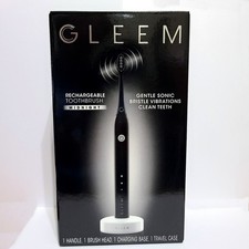GLEEM Electric Toothbrush Rechargeable Midnight Black and Travel Case NEW Sealed