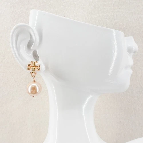 Tory Burch Faux Pearl Logo Ohrhänger Rosegold OS - Bild 9 von 12