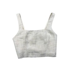 Abercrombie  Fitch Women's S Ivory Tweed Cropped Bustier Tank Top
