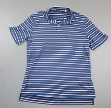 RLX Ralph Lauren Striped Polo Shirt Navy Blue Mens Medium NEW No Tags