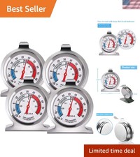 4PACK Refrigerator Thermometer Blue Red Large Dial