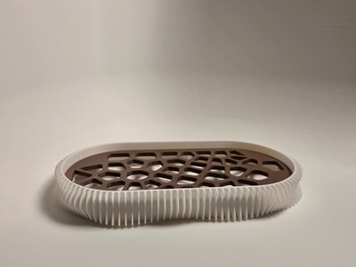 Zen Soap Dish. A soap dish with a geometric pattern for a modern bathroom.