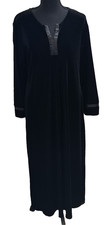OSCAR DE LA RENTA WOMENS LARGE BLACK VELOUR ROBE