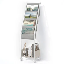 Vinyl Record Storage Stand, Holds Up to 100 Albums, 4-Tier Movable Organizer