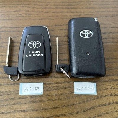 JDM Toyota Prado Smart Key + Starter OEM Set Used Unreset Battery Unknown F/S
