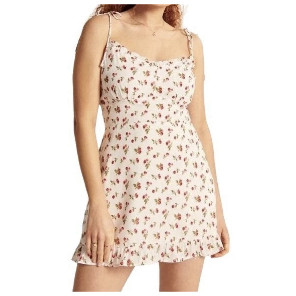 Abercrombie & Fitch White Floral Smocked Square Neck Mini Dress Size S