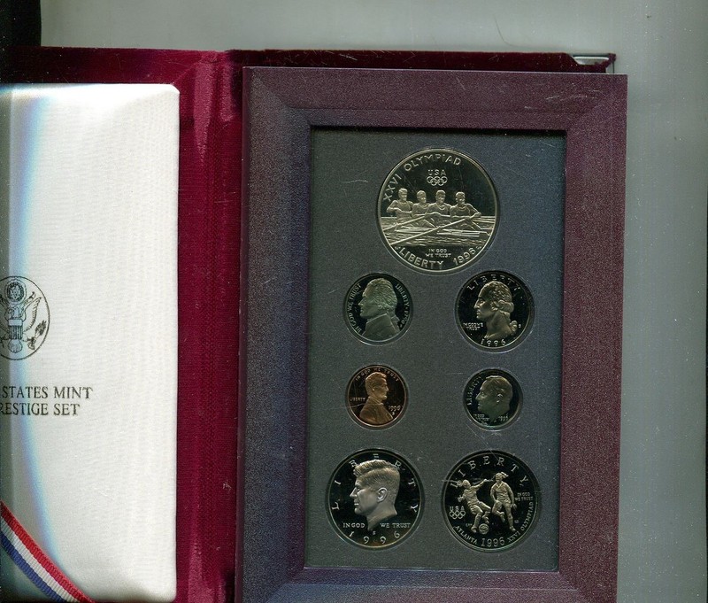1996 S SOCCER ROWING COMMEMORATIVE SILVER PRESTIGE SET 9738T