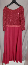vera Mont Abendkleid edel bordeaux rot Pailletten Gr. 50 neu mit Etikett UVP 199