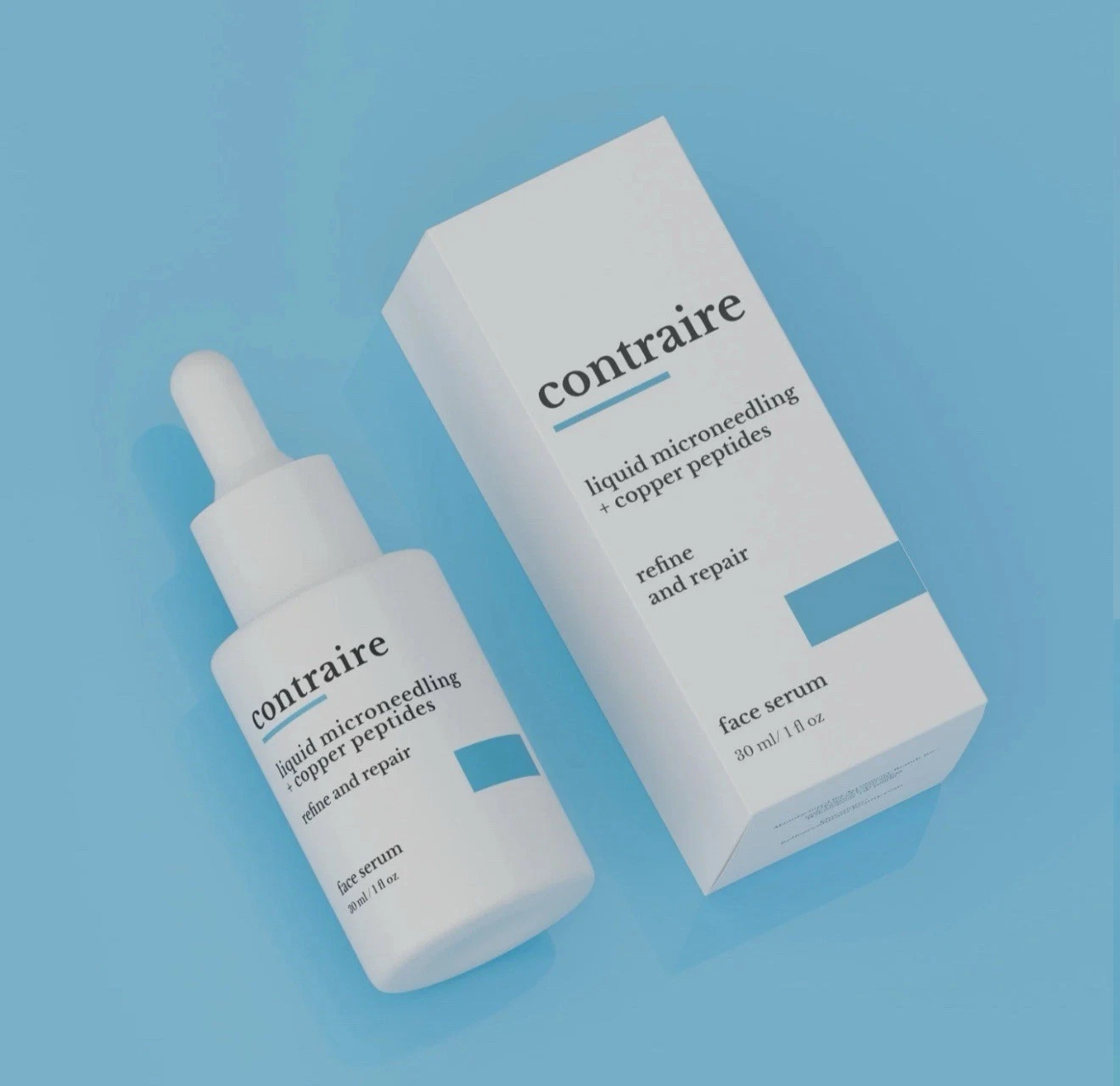 Contraire Liquid Microneedling + Copper Peptides Serum for Brightening, Firming