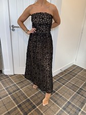 LIPSY SIZE 16 DRESS PREMIUM VIP BLACK & NUDE  BANDEAU PROM STYLE NEW WITH TAGS