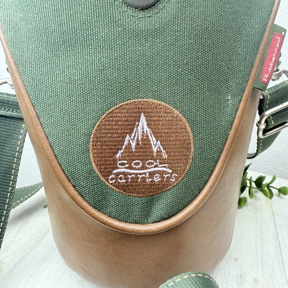 Portadores frescos Rubbermaid vintage con botella de agua original 20 oz verde con correa Foto 2 de 4