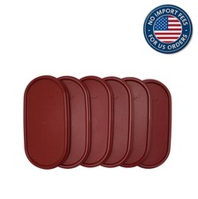 Tupperware Modular Mates Oval Replacement Top Lid Seal #1616 Dark Red Set of 6