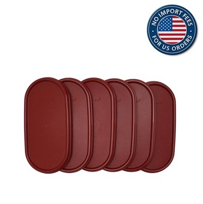 Tupperware Modular Mates Oval Replacement Top Lid Seal #1616 Dark Red Set of 6