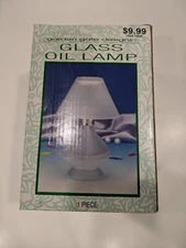 Garden Gate Designs Frosted GLASS OIL / TEALIGHT LAMP (9" Tall; NIOB)