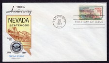 1964 Nevada Statehood 100th (Scott 1248) - Fluegel FDC NW156