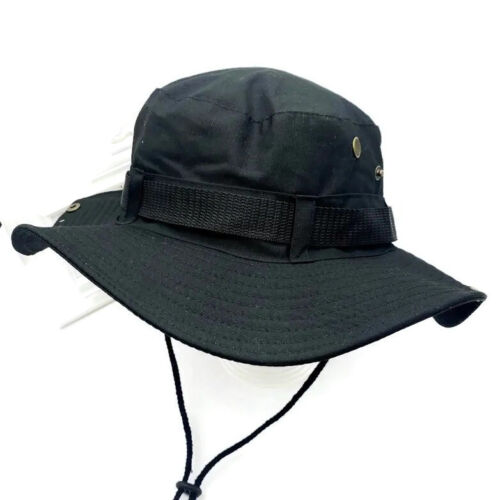 Unisex Black Quick-Drying Casual UV Protection Bucket Hat - Picture 4 of 4