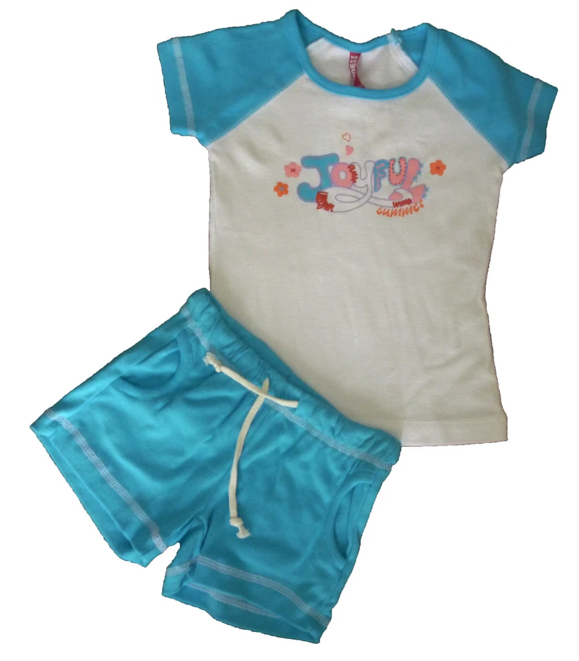 Ensemble fille Newness, t-shirt et short, bleu, 5 ans - 110 - Photo 1/1