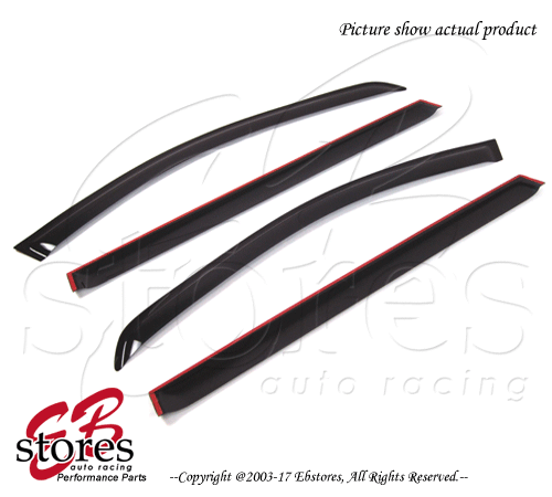 Tape-On Rain Guard Visor Jet Black 4pcs 2007-2012 Mercedes-Benz GL450 GL550 - Picture 3 of 3