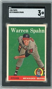 1958 Topps #270 Warren Spahn Milwaukee Braves HOF SGC 3