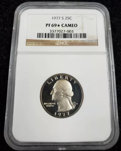 1977-S 25c Proof Washington Quarter- NGC PF 69* Cameo