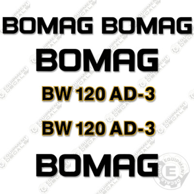 Fits Bomag BW120AD-3 Decal Kit Roller BW 120 AD 3 - 7 YEAR VINYL